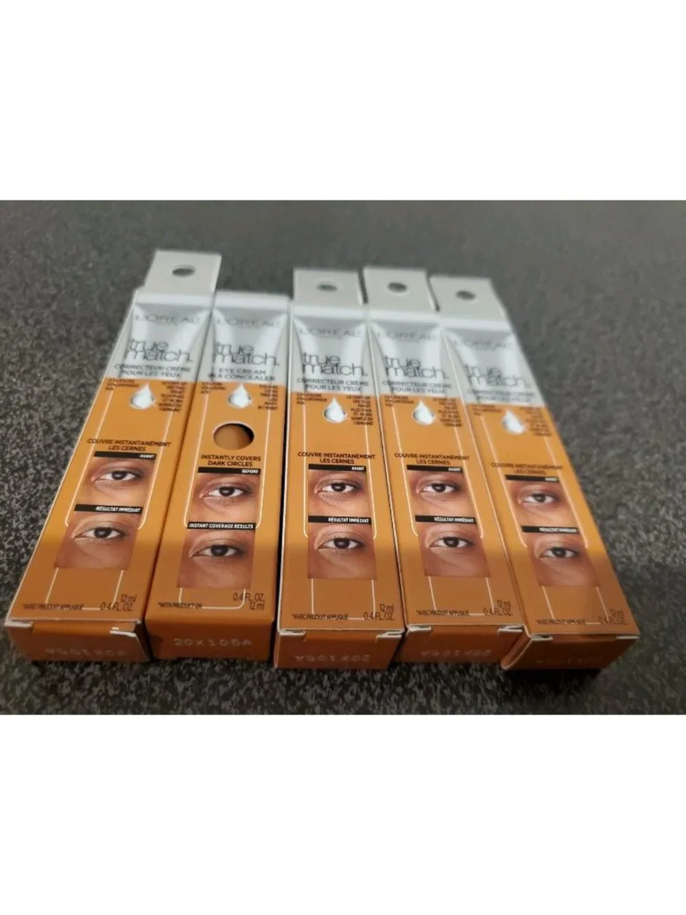 5 NEW L'oreal True Match Eye Cream Concealer W7-8 Dark New  Lot of 5